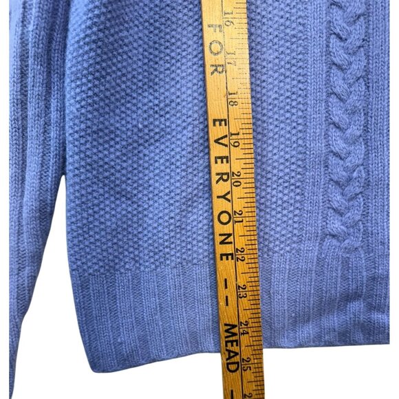 Hillard & Hanson Cable Knit Angora & Nylon Turtleneck Sweater XL Light Lavender - Picture 5 of 9